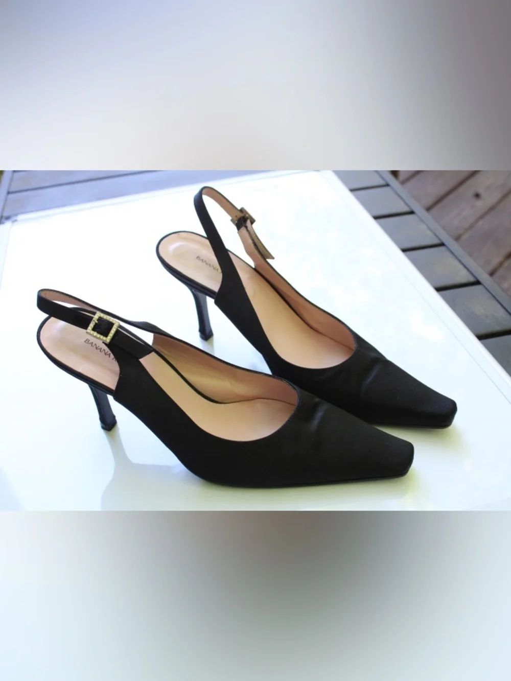 Banana Republic rhinestone sling back pumps Leather lining - Picture 10 of 11